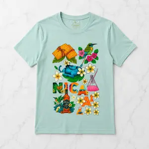 Menswear Short-Sleeve T-Shirt, Unisex Casual Cotton Top with Nicaragua Graphic
