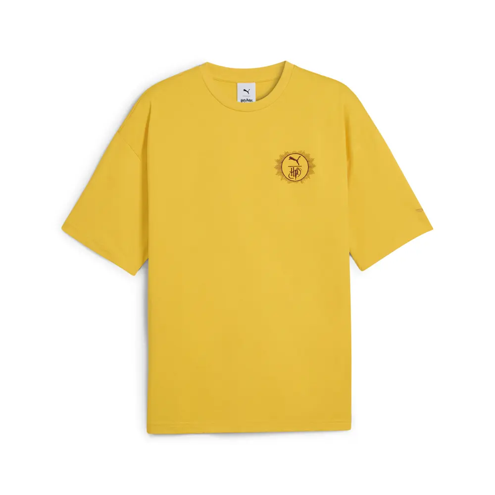 PUMA Mens X Harry Potter Oversized Graphic Crew Neck Short Sleeve Casual Tops Casual - Yellow