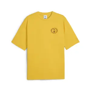 PUMA Mens X Harry Potter Oversized Graphic Crew Neck Short Sleeve Casual Tops Casual - Yellow