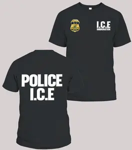 Police ICE US Immigration Printed on Front & Back Men's T-Shirt, Support ICE, ICE Agent Hoodie