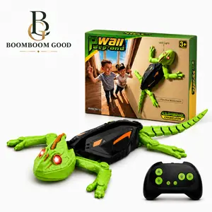 Climbing Chameleon Toy for Kids, Green Lizard Animal Play Figure, Wall & Floor Crawling Toy