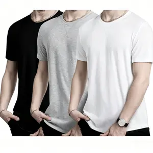 Mens 3 Pack Cotton Hipster Hip Hop Longline Crewneck T-Shirt,Menswear Casual Tshirt Tops,Soft Crewneck Tee  Breathable Mens Tshirt