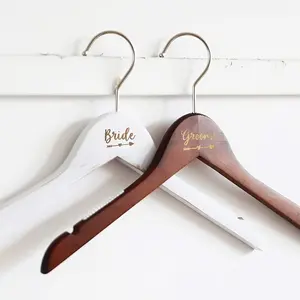 Set of 2 Wooden Wedding Suit Hangers, Perfect for Wedding Dresses And Suits, Wedding Accessories, Couple Hangers, Great for Home Wardrobe Decoration, Holiday Decoration, Bride, Hanging