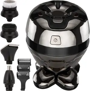 5-in-1 Electric Head Shaver for Men Wet & Dry with 5D Veneer Anti-Pinch System Cordless Rechargeable Waterproof Grooming Tool