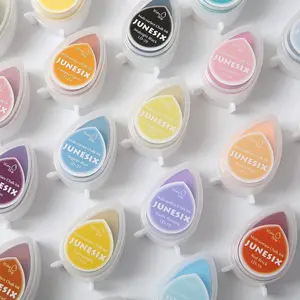 17 Colors Water Drop Pigment Ink Pads for Stamps Scrapbooking Color Painting Wood Fabric Paper Chalk Sticky Inks for Embossing Powder 17 Pack