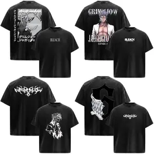 Grimmjow Jaegerjaquez Bleach Anime Manga Acid Washed 230GSM Heavyweight Cotton T Shirt Collection - Size S to 3XL - Unisex Vintage Streetwear Oversized Crewneck Merch - Gift for Anime Fans