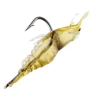 DeepJaw Outfitters soft shrimp fishing bait, realistic design, 1.57-inch biomimetic shrimp bait 30/60 packs, suitable for nearshore and freshwater fishing bait