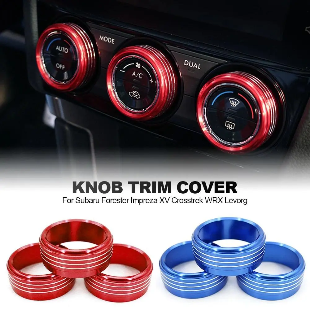 3Pcs Car Styling Ac Knob Air Conditioning Knob Heat Control Switch Button For Subaru Forester Impreza XV Crosstrek WRX Levorg