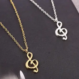 [Limited time event] New personality creative new love rhythm note necklace female music matching pendant necklace simple fashion advanced