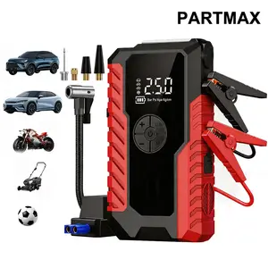 12V 5-in-1 Portable Automotive Emergency Jump Starter with Tire Inflator, USB Charging, LED Light, Digital LCD Display, Quick Start Booster, Accessories for Car, Local Warehouse Fast Shipping