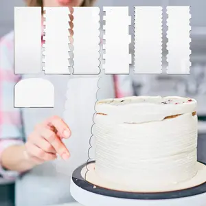 7 Packs Clear Acrylic Cake Scraper Kit, Large Smooth Frosting & Baking Tools Ideal for Home & Professional Use, Mousse, Butter Cream Cakes