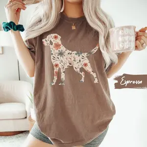 Comfort Colors Floral Labrador Retriever Shirt, Lab Dog Mom Wildflower T-shirt, Cottagecore Boho Tee, Gift for Dog Lover, Puppy Owner Mama