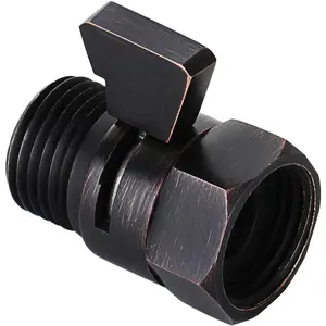 Water Flow Control Shut Off Valve, Brass Adjustable Water Pressure Regulator for Hand Held Shower Head & Bidet Sprayer, Oil Rubbed Bronze Water Saver G1/2 Standard Connection