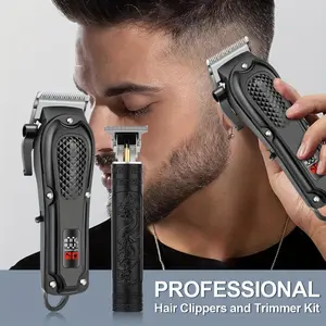 Men'S Electric Hair Clipper Set with LED Display - USB Rechargeable, Shaver, Professional Barber Clipper - Perfect for Trimming Hair and Beards, A Perfect Christmas Day and Father'S Day Gift