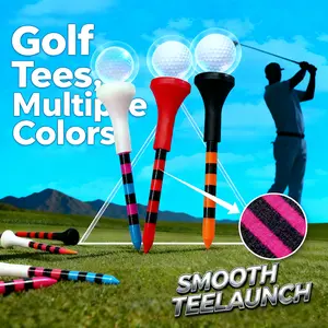50Pcs Golf Nails TEE Plastic Tee Soft Hood, High Quality Plastic, Practice Tee, Precise Ball, Colorful, For Amateur Golfers