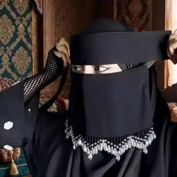 Trending Black Niqab - New Design, Stylish Zigzag Handwork (Modest Fashion Hijab Accessory)