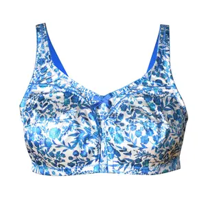 Plus Size Women's Leopard Print Wireless Full Cup Bra - Ultra-Thin, No Padding Minimizer with Nylon, Smooth, Breathable Fabric, Adjustable Buckle, and Side Support