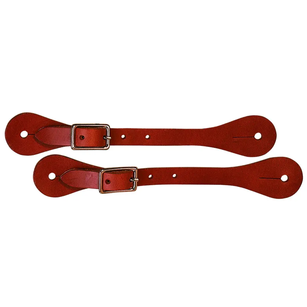 Weaver Leather Russet Harness Leather Spur Straps with Nickel-Plated Buckles - Youth & Ladies Sizes