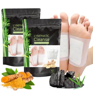 Natural Ginger Bamboo Foot Care Patches (10Pcs), Daily Soothing Foot Pads with Adhesive Sheets