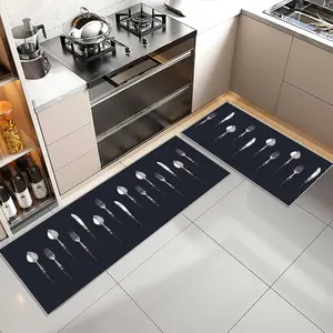 Waterproof Kitchen Floor Mat, 2 Counts/set Non-slip Kitchen Mat, Rectangle Home Decor Floor Mat for Kitchen Living Room Bedroom, Room Decor