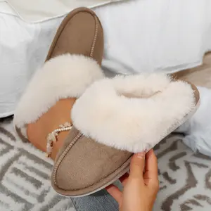 Women's Slippers Fuzzy Warm Comfy Faux Slip-on Fluffy Fashion Bedroom House Shoes