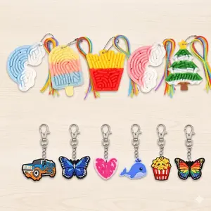 Mini silicone stress-relief DIY keychain pendant, educational and stress-reducing, cute schoolbag pendant, creative backpack accessory.