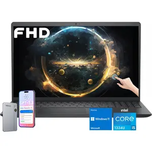 Dell Inspiron 15 Laptop, 15.6" FHD Touchscreen, Intel Core i5-1334U, 8GB RAM, 512GB SSD, Windows 11 Home in S Mode, Carbon Black