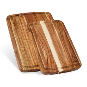 Doheny Duo Wooden Board Platter Small - Serving Board for Cooking & Home Use, Modern Kitchenware, Featuring Wooden Texture
