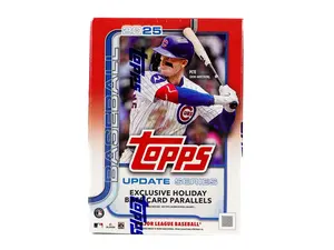 Topps 2025 Baseball Update Series Blaster Box with 1 Stars of the MLB Insert Card Exclusive Holiday Base Card Parallels 7 Packs Per Box