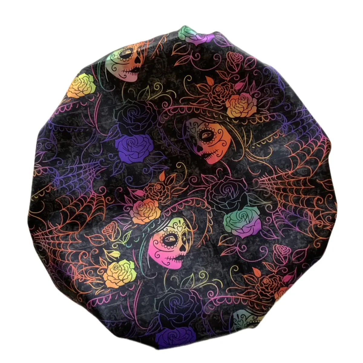 Witching Hour Satin Hair Bonnet Teen Adult Small Dia De Los Muertos Halloween Cosplay Accessories Multicolor