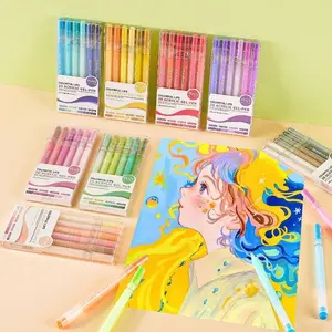 6 pcs/set 3D painting hand account pen, 1.0mm pen tip opaque color stackable marker pen, Acrylic marker pens, multi-color optional, suitable for hand account decoration, painting creation, note marking