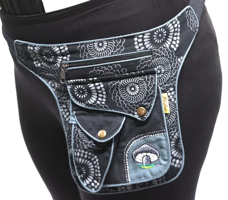 Handmade Cotton Fanny Pack Floral Hippie Festival Bag