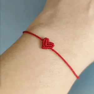 2Pcs Adjustable Heart-Shaped Woven Bracelet - Friendship Accessory, Suitable For Men And Women, Ideal For Birthday, Wedding And Party Occasions, Heart-Shaped Bracelet, Fashionable Design, Wedding And Home Decor, Wedding Anniversary, Couples Bracelet
