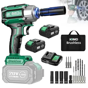KIMO 20V Brushless Portable Impact Wrench Kit  - 1/2" 350ft-lbs High Torque Tool w/4000mAh Battery | Cordless Electric Impact Gun Set for Car Tires | Pistola de Impacto & 4 Sockets #HighTorqueTool#Dual-Purpose# tiktok