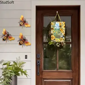 New Bee-Themed 3-Piece Wall Decor Set — Creative Metal Art & Home Crafts