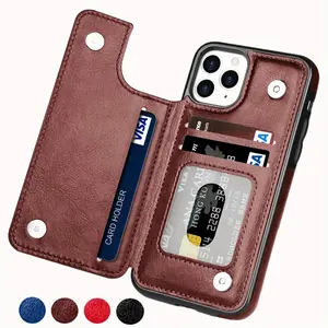 Design of a Faux Leather Stand with Card Slots, Suitable for Wallet Phone Cases for Iphone 17, Air 1, 16, 15, 14, 13, 12, Pro Max, XR, And XS Max, Featuring Dual Magnetic Closures And Durable Shockproof Protection.