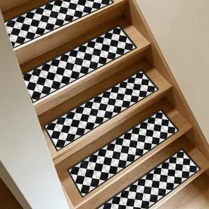 GTUUN  Stair Treads 15PCS 8"x30" Peel & Stick Stair Runner Washable Reusable Safety  for Wooden Steps Pet Kids Elder Friendlyogs absorbent rug indoor outdoor  rods casual home decor carpet