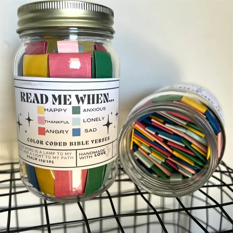 Eternal Hope Emporium Handmade 67-Color Bible Verse Jar – Emotions & Feelings