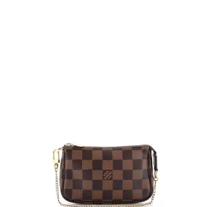 Pre-owned Louis Vuitton Canvas Coated Clutches & Wristlets Pochette Accessoires Damier Mini by Rebag