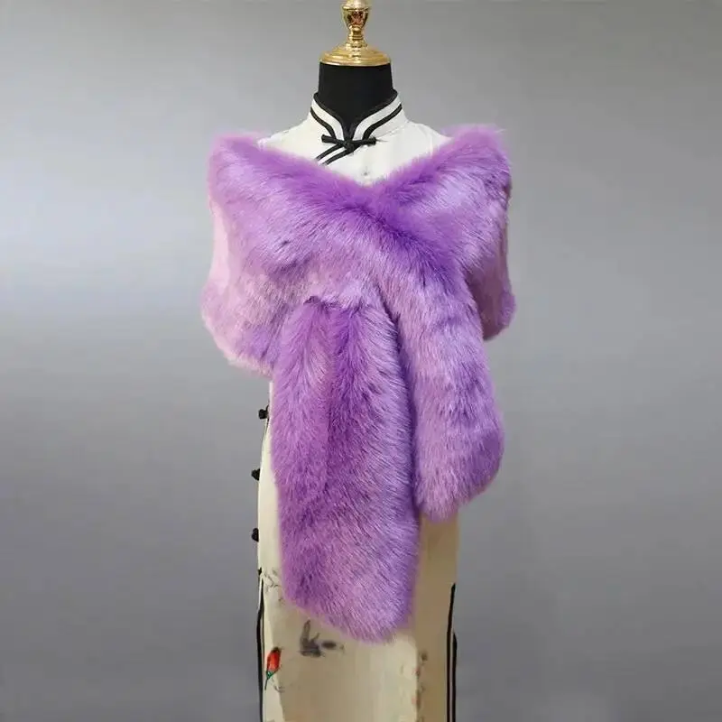 32 Colors 165*30cm Women Luxury Warm Faux Fox Fur Shawl Winter Ladies Plush Scarf Wraps Cloak Coat Wedding Long Cape Scarves(Sheets) 32 Colors 165*30cm Women Luxury Warm Faux Fox Fur Shawl Winter Ladies Plush Scarf Wraps Cloak Coat Wedding Long Cape Scarves(Sheets)