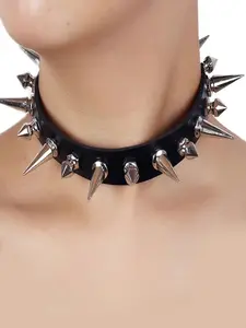 Punk Style Studded Decor Choker, Fashion Necklace, Adjustable Strap Design Choker for Party & Daily Wear, Daily Clothing Decor, Trendy All-match & Exquisite Jewelry for Birthday Gift