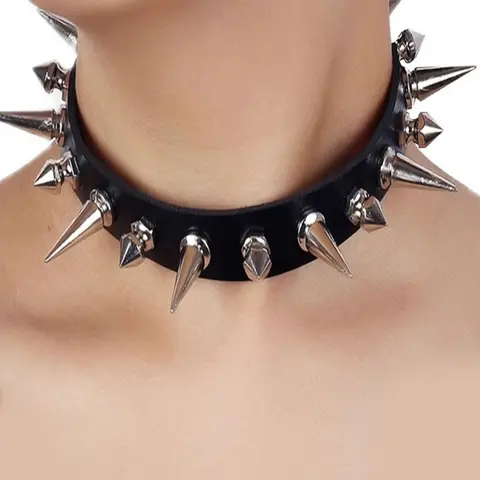 Punk Style Studded Decor Choker, Fashion Costume Jewelry, Adjustable Strap Design Choker for Party & Daily Wear, Daily Clothing Decor, Trendy All-match & Exquisite Jewelry for Birthday Gift, Decorative Accessory Necklace