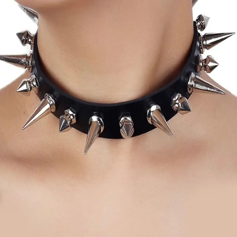Punk Style Studded Decor Choker, Fashion Costume Jewelry, Adjustable Strap Design Choker for Party & Daily Wear, Daily Clothing Decor, Trendy All-match & Exquisite Jewelry for Birthday Gift, Decorative Accessory Necklace