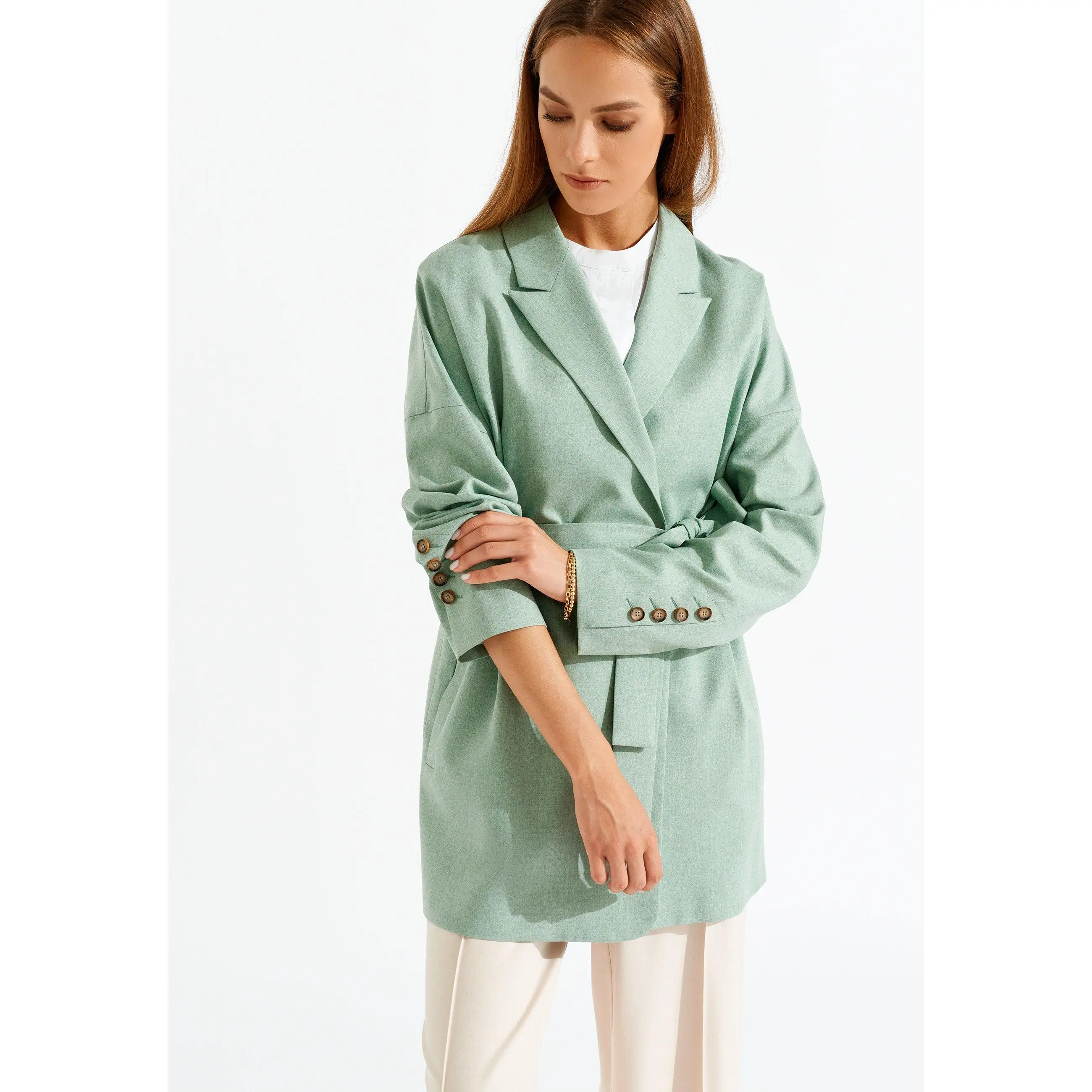 Long And Lean Waist Strap Blazer