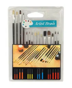 15pc Artist Paint Brush Set, all Purpose Oil, Watercolor, and Acrylic Paints