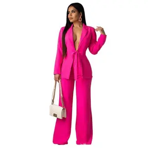 Women's two piece suits, formal suit jackets, high waist straight pants suits, business casual wear