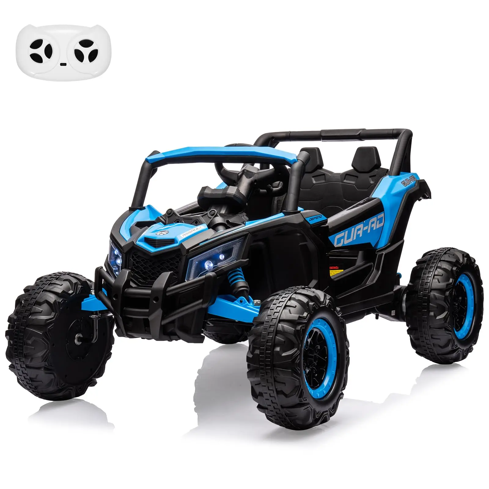 GARVEE 24V Ride-On UTV: Remote Control, 200W Motor, Spring Suspension, Music, LED Lights - Blue