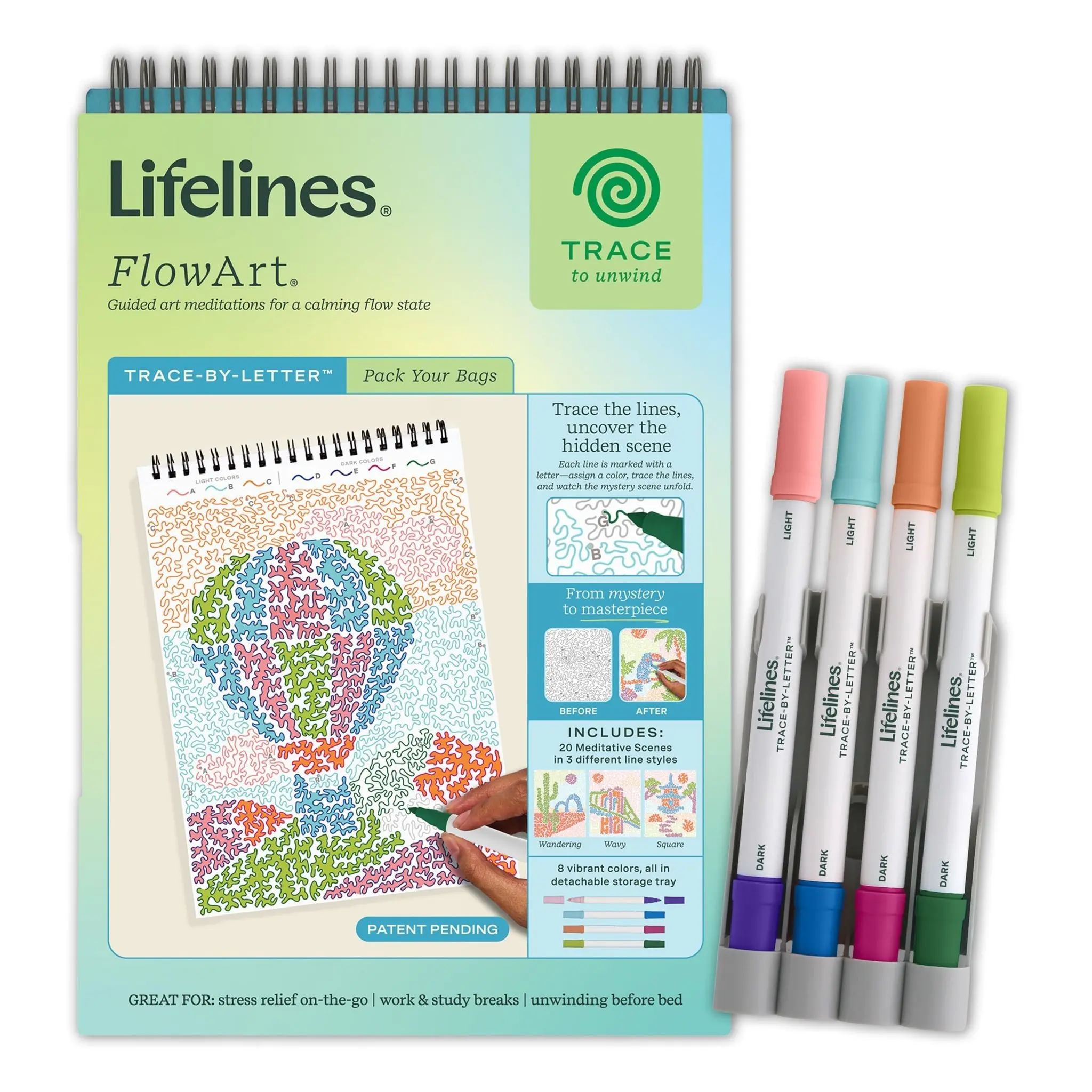 Lifelines | FlowArt | Trace-By-Letter, Pack Your Bags
