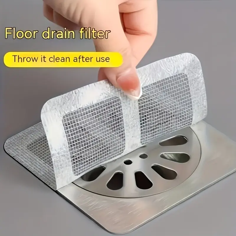 25-Piece Bathroom Hair Filter Mesh, Self-Adhesive Durable Anti-Clog Kitchen Drain Cover, Kitchen Sink Filtration, Insect Prevention, Drain Protector