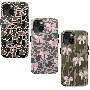 Camo Pink Bow ,duck Hunting Coquette Bow Tough 2-piece Phone Case, 11,12,13,14,15,16